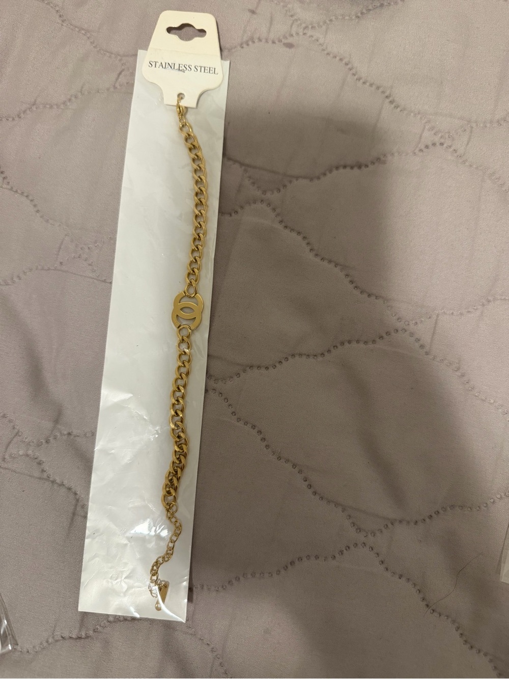 Gold-Tone Stainless Steel Chain Bracelet